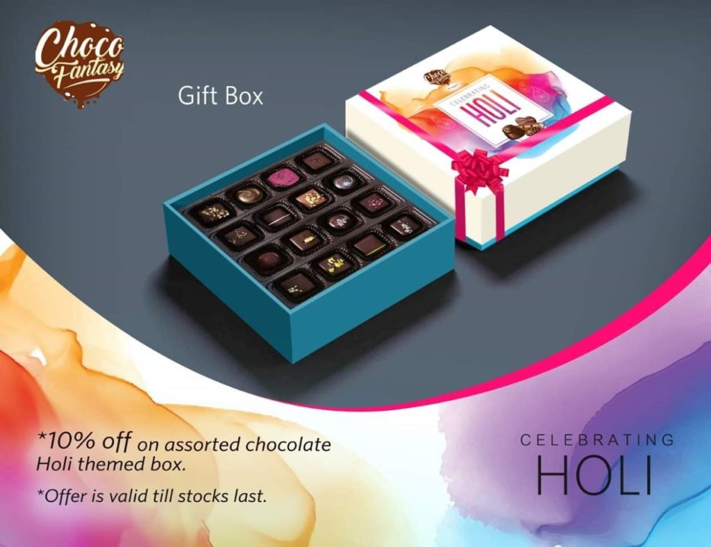 Happy Holi chocolate gift box in kolkata by Choco Fantasy