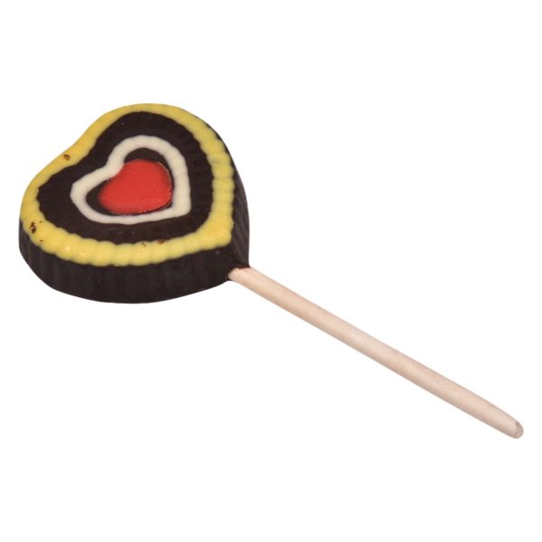 ChocoFantasy Pack of 5 Heart Shape Multi Flavor Lollipop 2