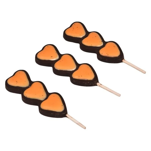 ChocoFantasy Pack of 5 Mango Flavor Heart Shape Lollipop 5