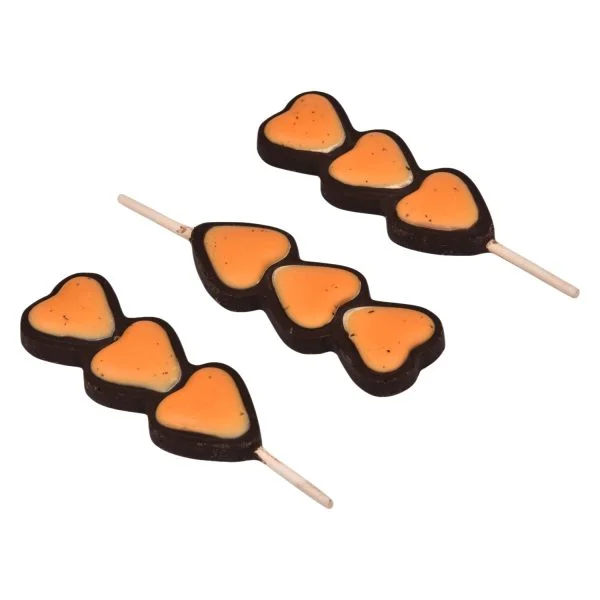 ChocoFantasy Pack of 5 Mango Flavor Heart Shape Lollipop 4