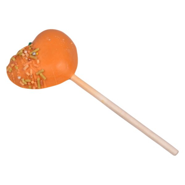 ChocoFantasy Pack of 5 Orange Flavor Heart Shape Lollipop 3