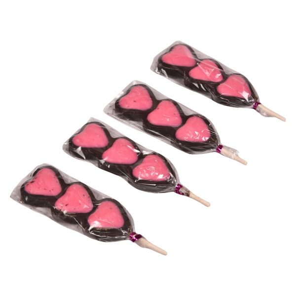 Pack of 5 Strawberry Flavoured Heart Shape Lollipop 5