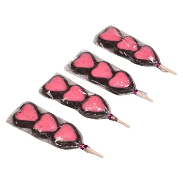 Pack of 5 Strawberry Flavor Heart Shape Lollipop 5