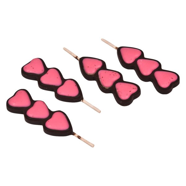 Pack of 5 Strawberry Flavoured Heart Shape Lollipop 4