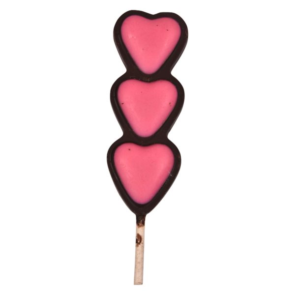Pack of 5 Strawberry Flavoured Heart Shape Lollipop 2