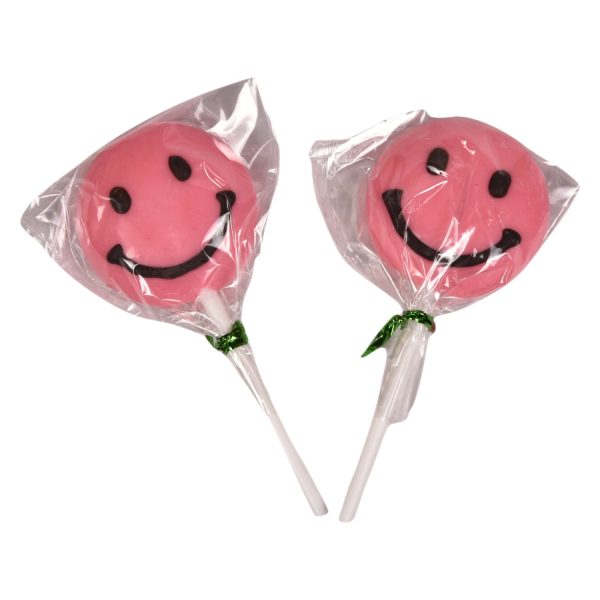 ChocoFantasy Pack of 5 Strawberry Flavoured Smiley Shape Lollipop 6