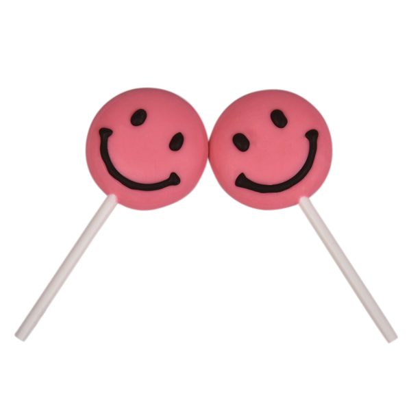 ChocoFantasy Pack of 5 Strawberry Flavoured Smiley Shape Lollipop 1
