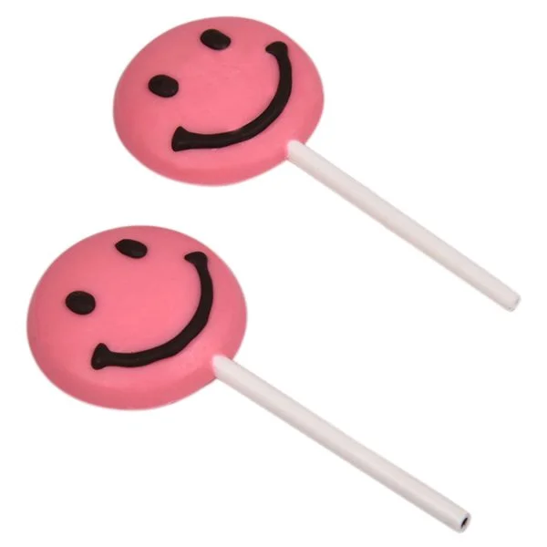 ChocoFantasy Pack of 5 Strawberry Flavor Smile Shape Lollipop 4