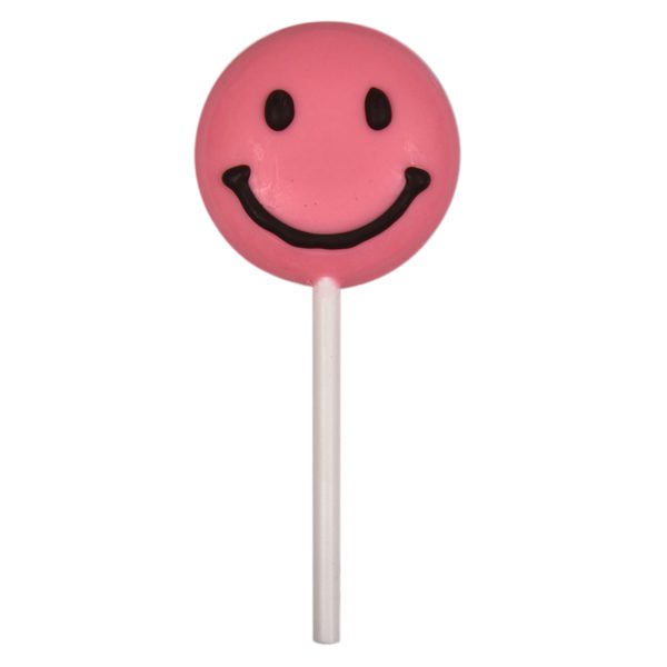 ChocoFantasy Pack of 5 Strawberry Flavoured Smiley Shape Lollipop 3