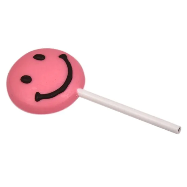 ChocoFantasy Pack of 5 Strawberry Flavor Smile Shape Lollipop 2