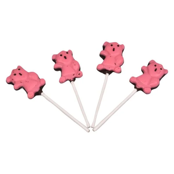 ChocoFantasy Pack of 5 Strawberry Flavor Teddy Shape Lollipop 2