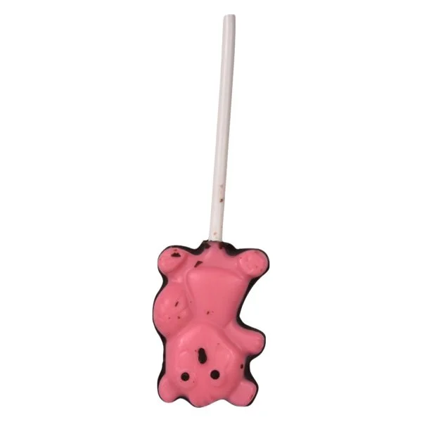 ChocoFantasy Pack of 5 Strawberry Flavor Teddy Shape Lollipop 3